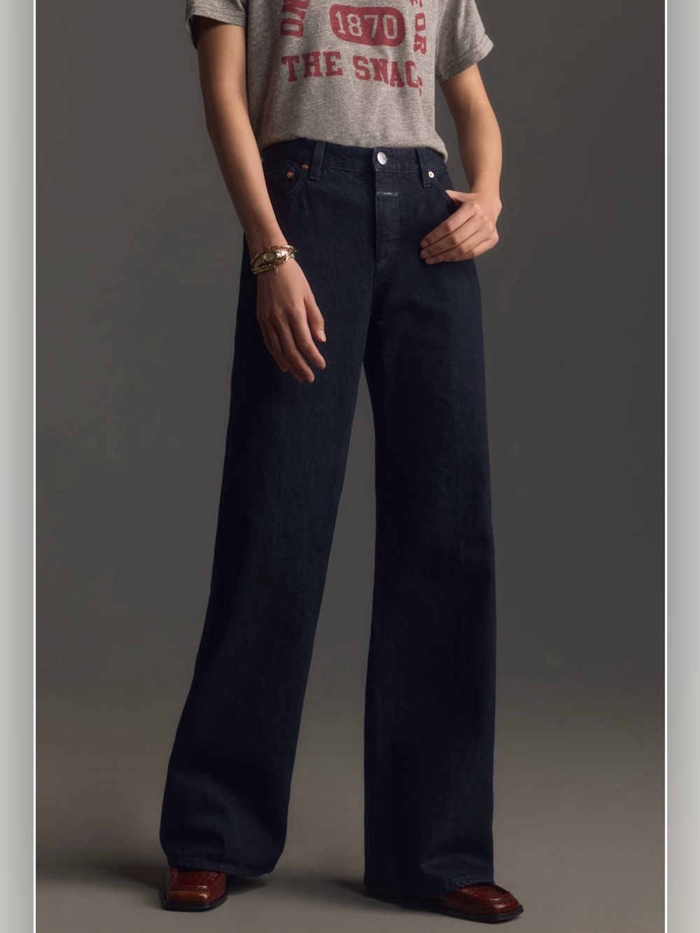Anthropologie Closed Denim Gillian Low Rise Wide Leg Jeans Size 25